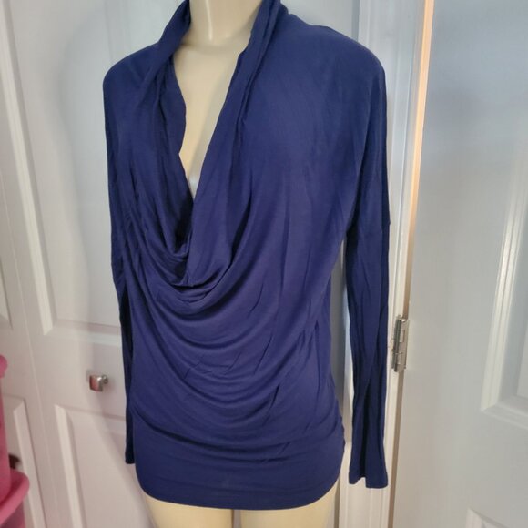 Zenana Outfitters Purple Drape Front Long Sleeve Top Style RT-9031 - Picture 4 of 9